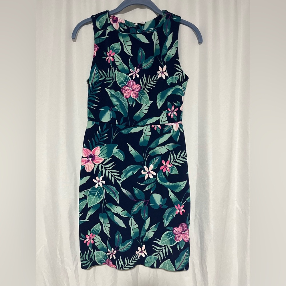 Old Navy Pink and Green Halter Sheath Dress